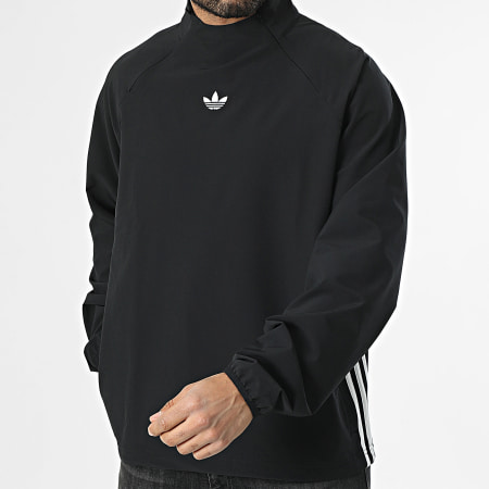 Adidas Originals - Veste Outdoor A Bandes Col Zippé Woven Drill KF7713 Noir