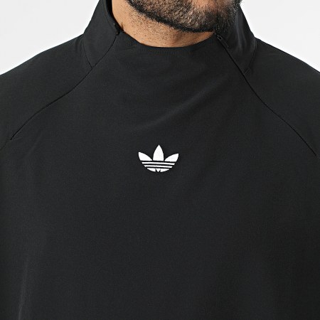 Adidas Originals - Veste Outdoor A Bandes Col Zippé Woven Drill KF7713 Noir