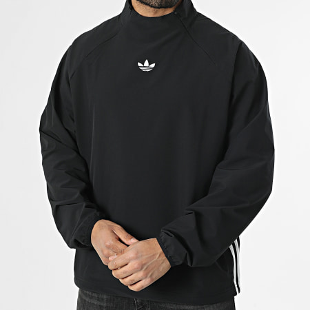 Adidas Originals - Veste Outdoor A Bandes Col Zippé Woven Drill KF7713 Noir