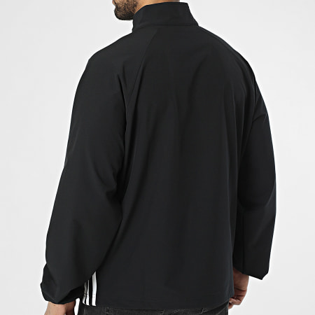 Adidas Originals - Veste Outdoor A Bandes Col Zippé Woven Drill KF7713 Noir