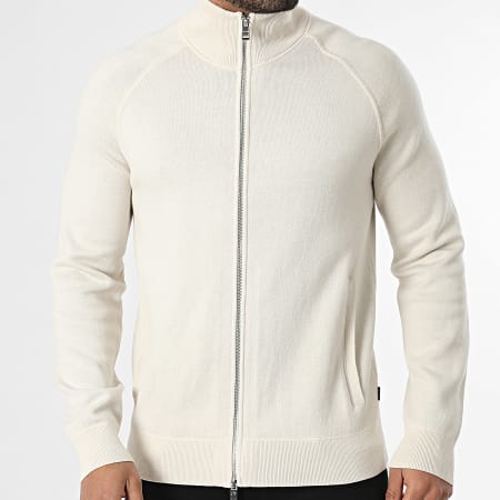 BOSS - Chaleco Zippé Idino 50543150 Beige Claro