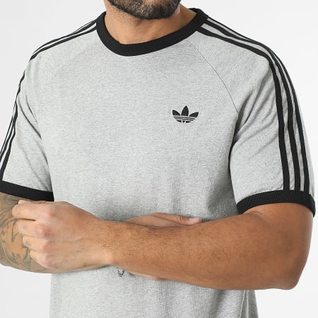 Adidas Originals - Tee Shirt A Bandes 3 Stripes KE3532 Gris Chiné Noir