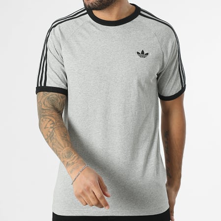 Adidas Originals - Tee Shirt A Bandes 3 Stripes KE3532 Gris Chiné Noir