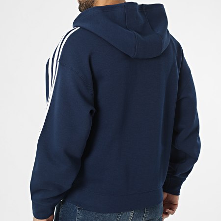 Adidas Originals - Sweat Capuche Zippé A Bandes Spacer KD4086 Bleu Marine
