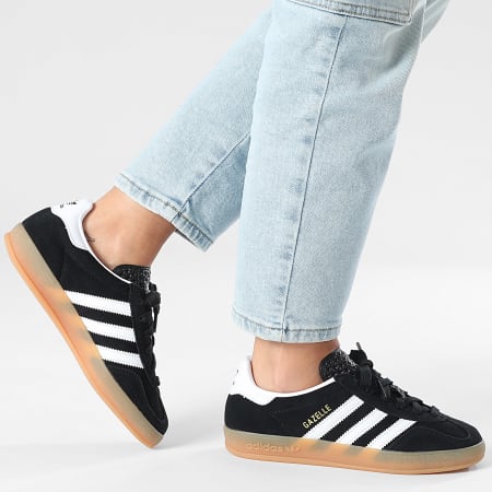 Adidas Originals - Zapatillas Mujer Gazelle Indoor J JQ8701 Core Black Footwear White Gum 2