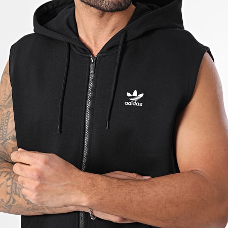 Adidas Originals - Sweat Capuche Zippé Sans Manches Essentials KC7903 Noir