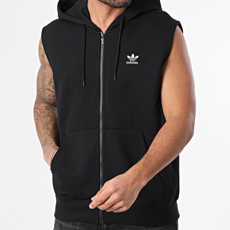 Adidas Originals - Sweat Capuche Zippé Sans Manches Essentials KC7903 Noir