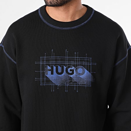 Hugo Blue - Sweat Crewneck Nothalic 50553505 Noir Bleu Roi