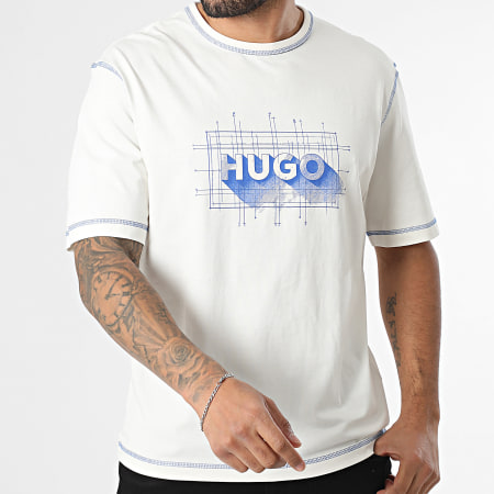 Hugo Blue - Tee Shirt Nothal 50553498 Beige Clair Bleu Roi