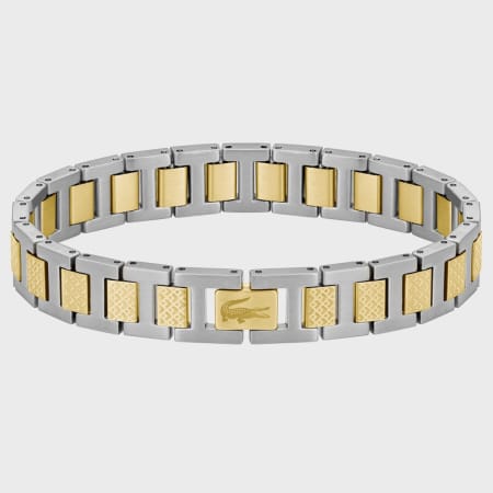 Lacoste - Metropole Bracelet Logo Crocodile Engraved Silver Gold