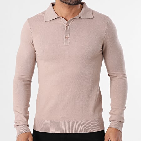 Paname Brothers - Pull Col Boutonné 07 Beige