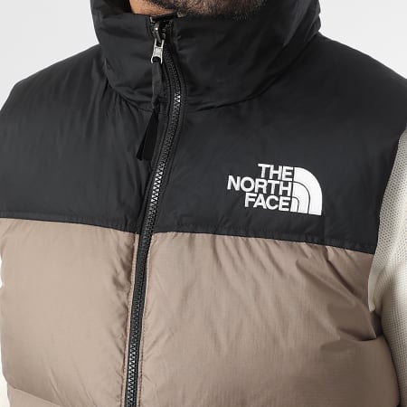 The North Face - Doudoune Sans Manches Retro Nuptse 1996 Taupe Noir