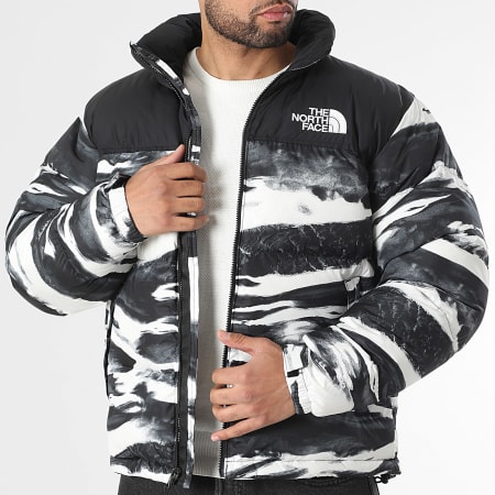 The North Face - Plumífero con capucha 96 Retro Nuptse A8D16 Negro Blanco