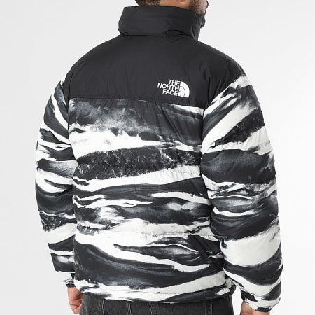 The North Face - Plumífero con capucha 96 Retro Nuptse A8D16 Negro Blanco