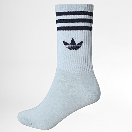 Adidas Originals - Pack van 3 Paar Sokken 3 Stripes Crew KT1694 Wit Marine Blauw Licht Blauw
