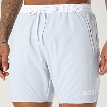 BOSS - Short De Bain Starfish 50514429 Bleu Ciel Blanc