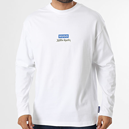 Hugo Blue - Tee Shirt Manches Longues Nichaboso 50554835 Blanc x Jujutsu Kaisën