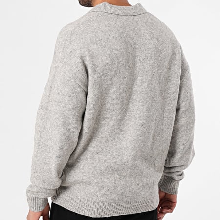JJ Rebel - Pull Col V Sonar Gris Chiné