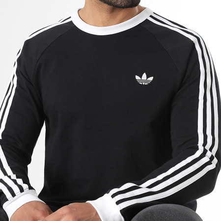 Adidas Originals - Tee Shirt Manches Longues A Bandes 3 Stripes KE3546 Noir Blanc