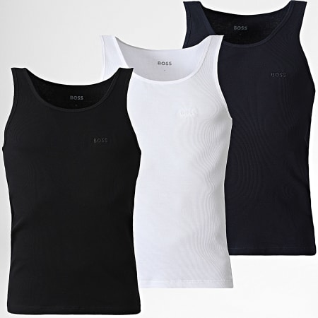 BOSS - Pack de 3 Camisetas Sin Mangas 50542132 Negro Blanco Azul Marino