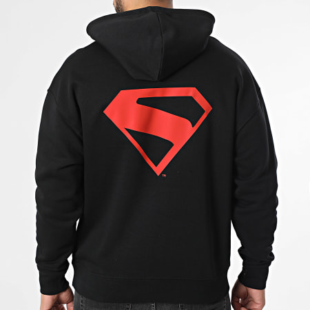 DC Comics - Sweat Capuche Relaxed Superman New Black Back Rouge Noir