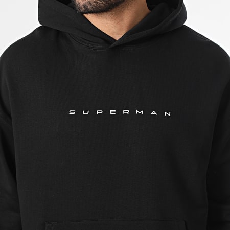 DC Comics - Sweat Capuche Relaxed Superman New Black Back Rouge Noir