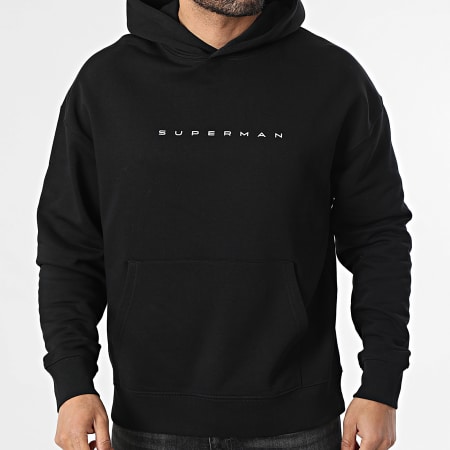 DC Comics - Sweat Capuche Relaxed Superman New Black Back Rouge Noir