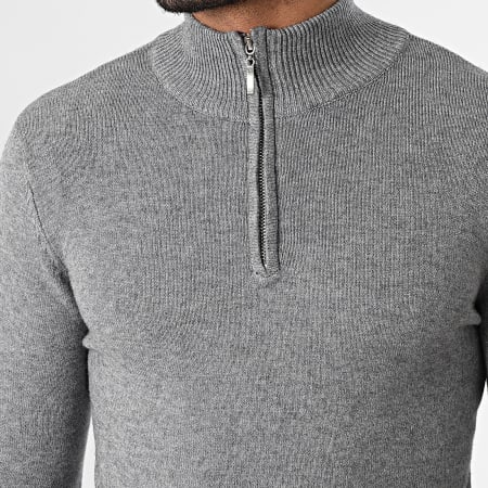 Frilivin - Jersey Cuello Cremallera 027 Gris Mélange