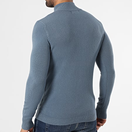 Frilivin - Jersey con Cuello Zipper 027 Azul Gris