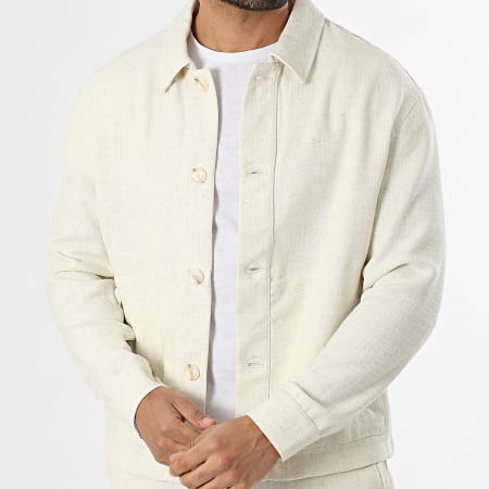 Frilivin - Conjunto de sobrecamisa y pantalón 161 Beige