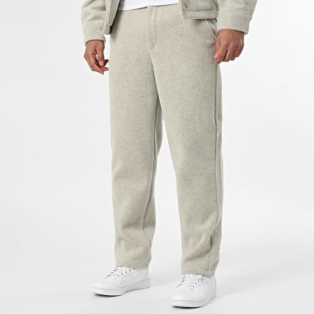 Frilivin - Conjunto de chaqueta abotonada y pantalón H55 Beige