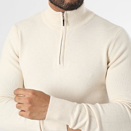 Classic Series - Pull Col Zippé 027 Beige Clair