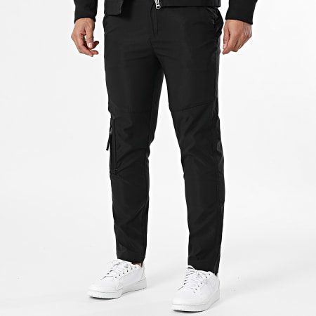 Frilivin - Conjunto Chaqueta con Cremallera y Pantalón Cargo 825 Negro