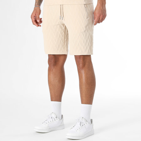 LBO - Ensemble Tee Shirt Et Short Jogging 0382 Beige