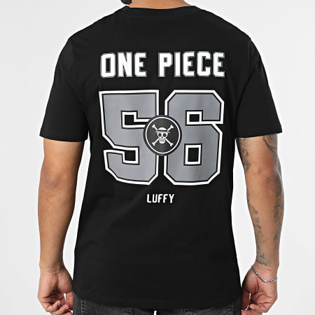 One Piece - Tee Shirt Oversize Large 56 Luffy US Big Back Noir Blanc