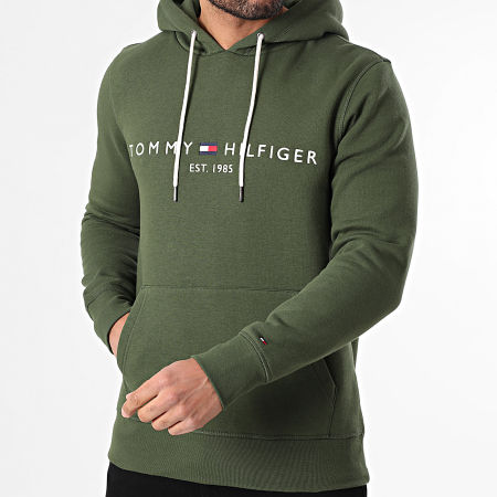 Tommy Hilfiger - Sweat Capuche Tommy Logo 1599 Vert Kaki