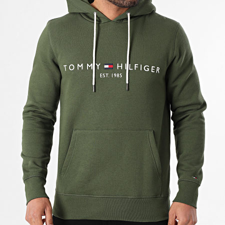Tommy Hilfiger - Sweat Capuche Tommy Logo 1599 Vert Kaki