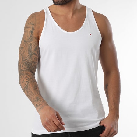 Tommy Hilfiger - Pack de 3 Camisetas Sin Mangas Signature 3387 Negro Gris Jaspeado Blanco