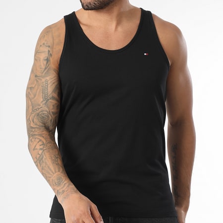 Tommy Hilfiger - Pack de 3 Camisetas Sin Mangas Signature 3387 Negro Gris Jaspeado Blanco