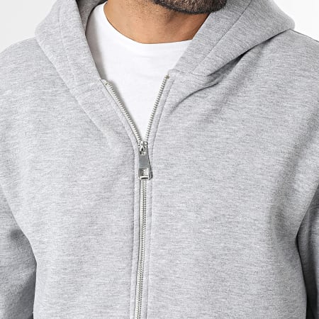 Frilivin - Sudadera con Capucha con Cremallera 54C Gris Jaspeado