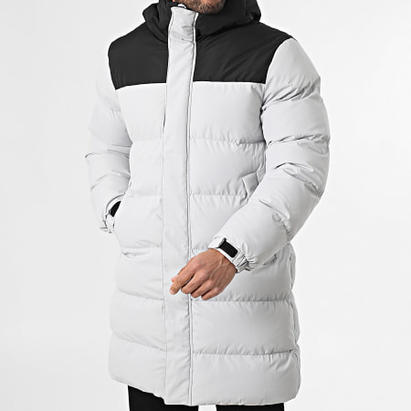 Frilivin - Plumífero con capucha larga M40 Gris Claro