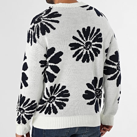 Frilivin - Jersey 541 Blanco Azul Marino Floral