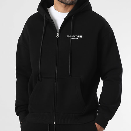 Looney Tunes - Ensemble Sweat Zippé Capuche Et Pantalon Jogging Taz Noir Bleu