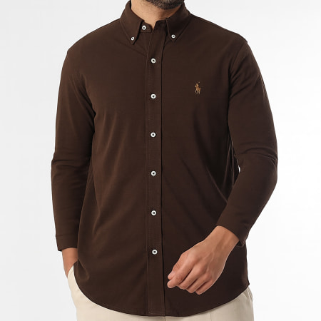 Polo Ralph Lauren - Camisa de Manga Larga Original Player Marrón