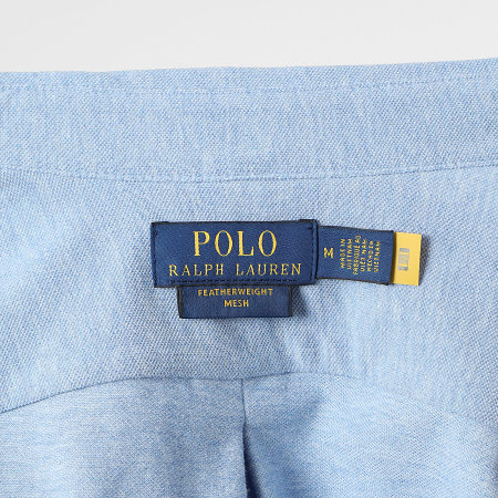 Polo Ralph Lauren - Chemise Manches Longues Original Player Bleu Clair Chiné