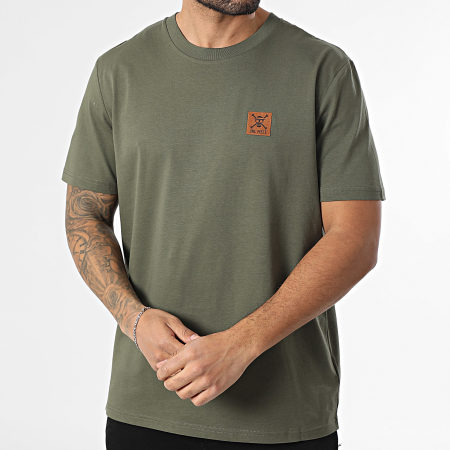 One Piece - Tee Shirt Oversize Large Patch Cuir Vert Kaki