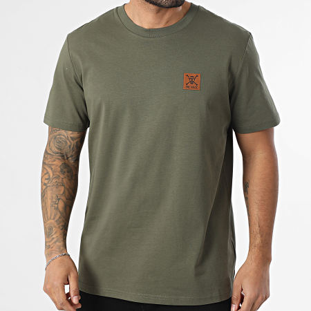 One Piece - Tee Shirt Oversize Large Patch Cuir Vert Kaki