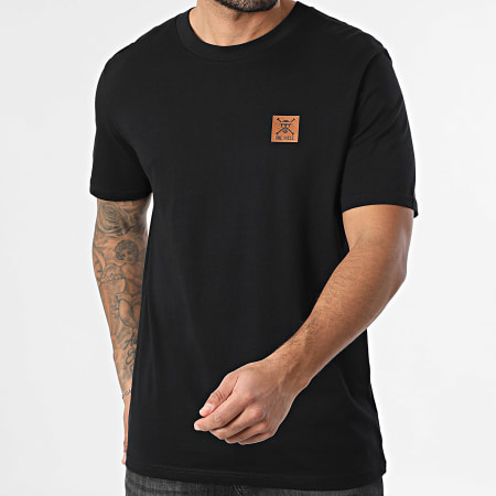 One Piece - Tee Shirt Oversize Large Patch Cuir Noir