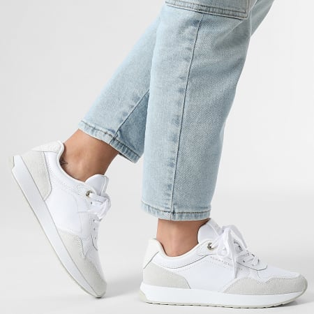 Tommy Hilfiger - Baskets Femme Monogram Mix Material Runner 9267 White