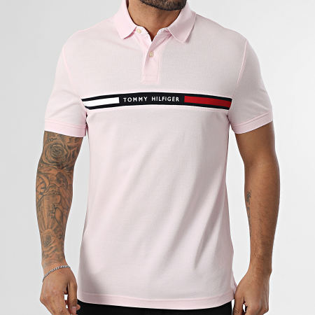 Tommy Hilfiger - Polo Manches Courtes Hilfiger Chest Insert 8130 Rose